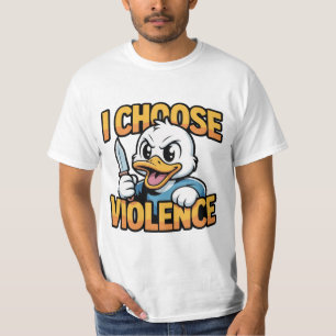 I Choose Violence – Funny Angry Duck Meme Oversize T-Shirt