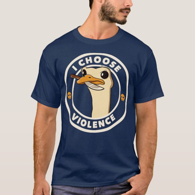 I Choose Violence Funny Emu by Tobe Fonseca T-Shirt (Front)