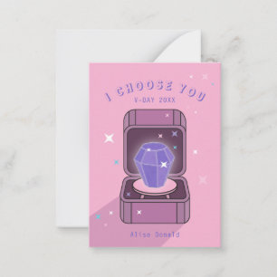 I Choose You Ring Pop Kids Valentine Card   Purple