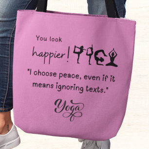 I chose peace, even if it means ignoring texts. tote bag