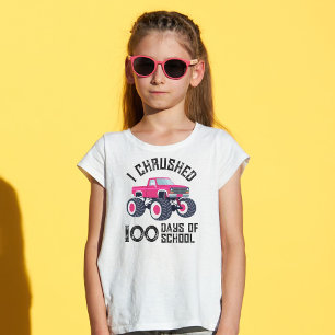 I chrused 100 days of school pink monster truck T-Shirt