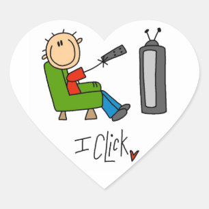I Click TV Addict Heart Sticker