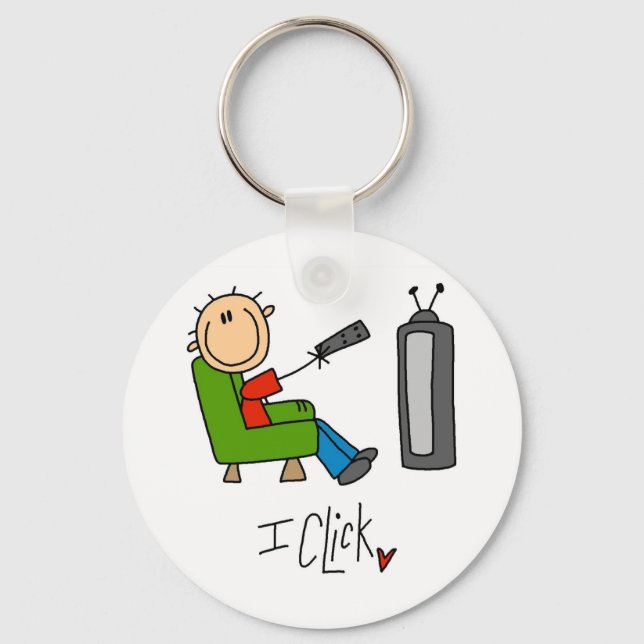 I Click TV Addict Key Ring (Front)