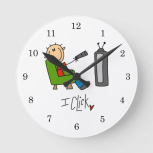 I Click TV Addict Round Clock