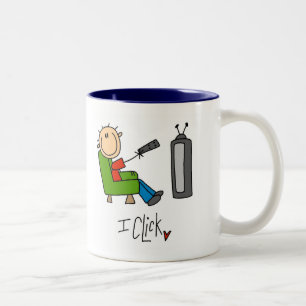 I Click TV Addict T-shirts and Gifts Two-Tone Coffee Mug