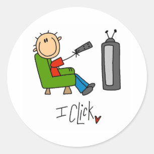I Click TV Classic Round Sticker