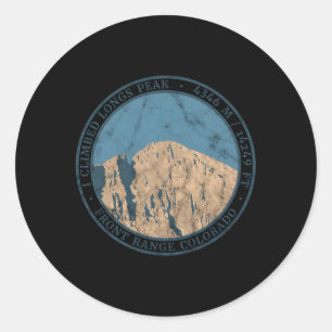 I Climbed Longs Peak Classic Round Sticker