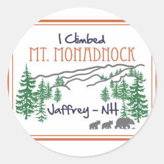 I Climbed Mt. Monadnock Classic Round Sticker