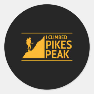 I Climbed Pikes Peak Classic Round Sticker