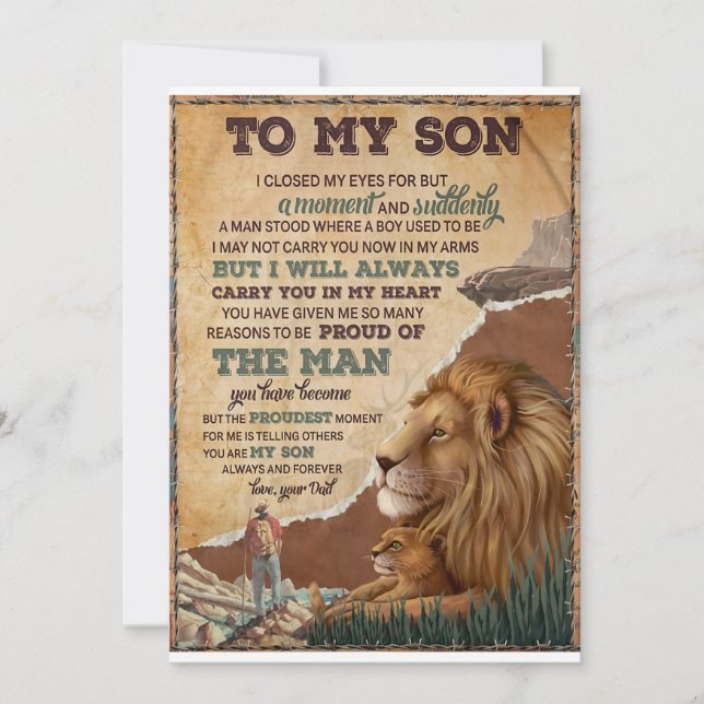 I Closed My Eyes For But A Moment - Dad To Son  Holiday Card (Front)