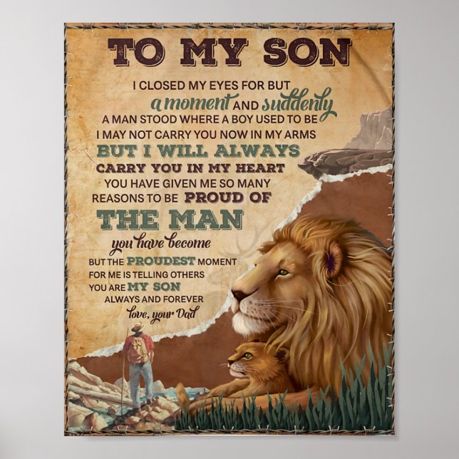 I Closed My Eyes For But A Moment - Dad To Son Poster (Front)