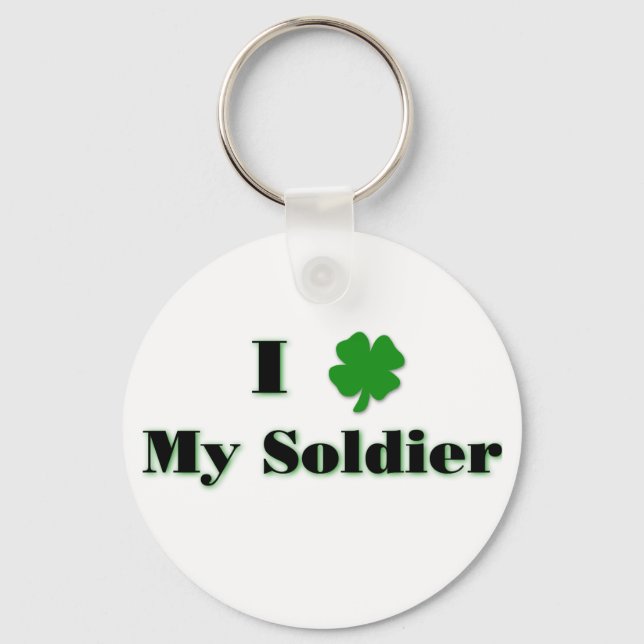 I (clover) My Soldier Keychain (Front)