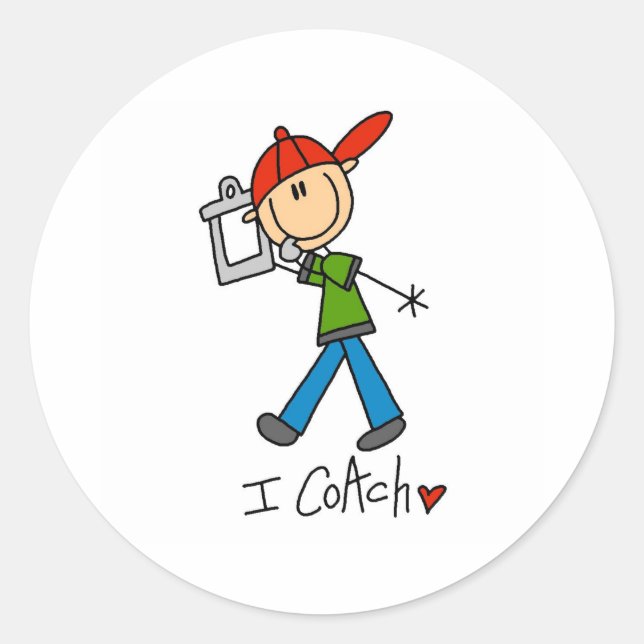 I Coach  Classic Round Sticker (Front)