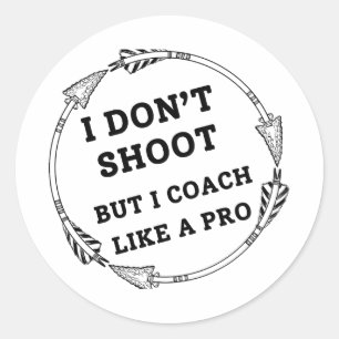 I Coach Like a Pro Archery Dad Classic Round Sticker