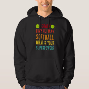 I Coach Tiny Humans Softball Superpower Kid Pe Spo Hoodie