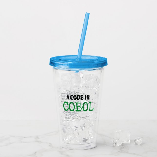 I code in COBOL.w Acrylic Tumbler (Back Ice)
