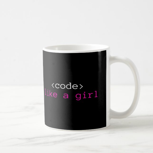 I code like a girl coffee mug (Right)