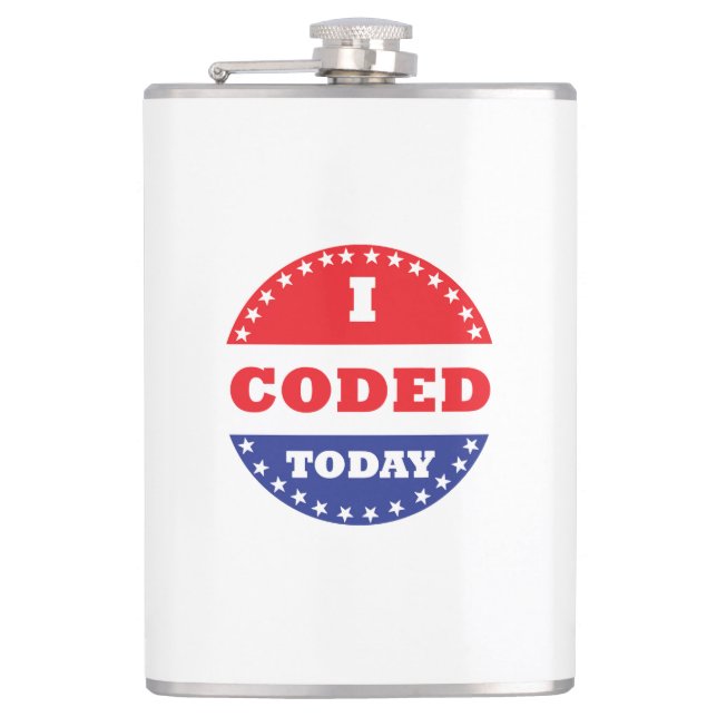 I Coded Today Hip Flask (Front)