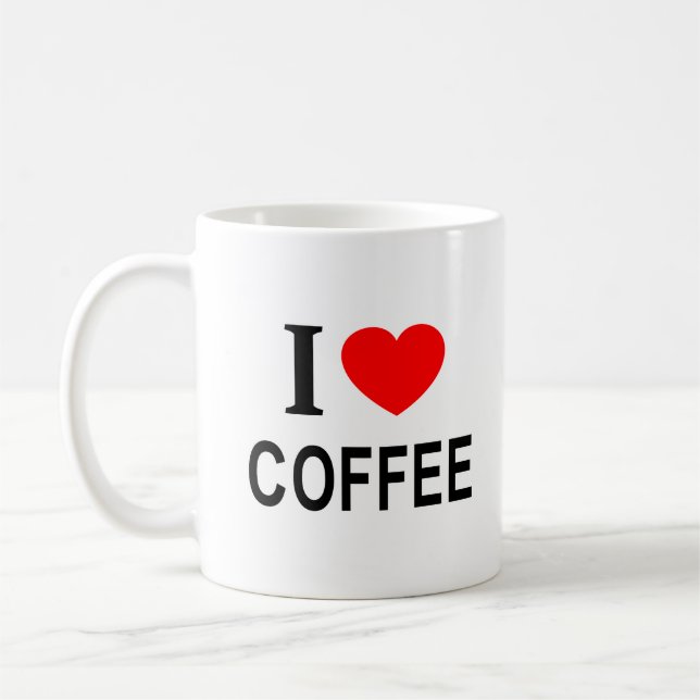 I ❤️ COFFEE I LOVE COFFEE I HEART COFFEE COFFEE MUG (Left)