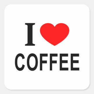 I ❤️ COFFEE I LOVE COFFEE I HEART COFFEE SQUARE STICKER