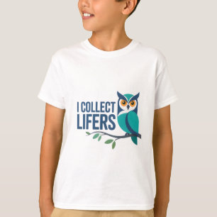 I Collect Lifers - Cute Blue Owl Birding Design T-Shirt