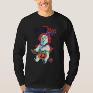 I Come Bearing   Dad Joke Pun Bear Witch Halloween T-Shirt