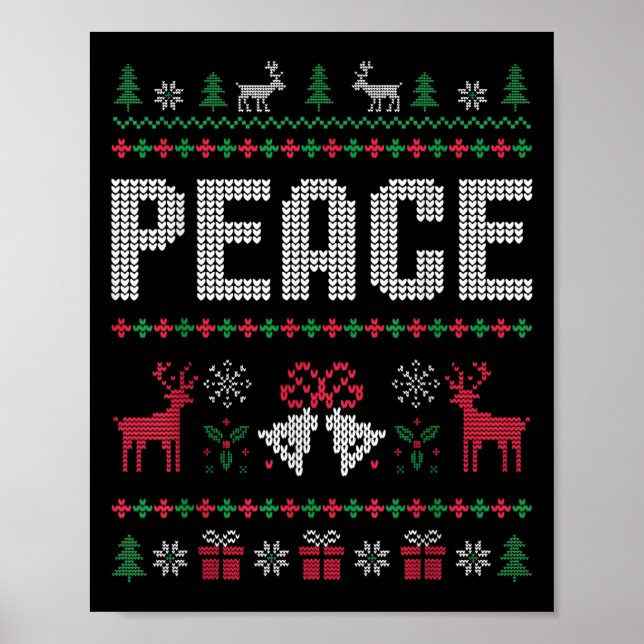I Come In Peace Christmas Xmas Reindeer Holiday Co Poster (Front)