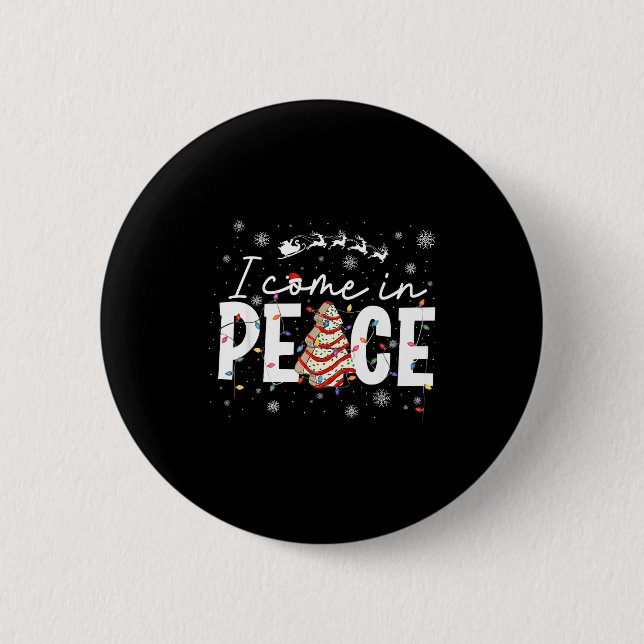 I Come In Peace Couple Matching Ugly Christmas Swe 6 Cm Round Badge (Front)