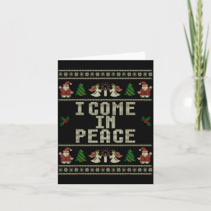 I Come In Peace Couple Matching Ugly Christmas Swe Card