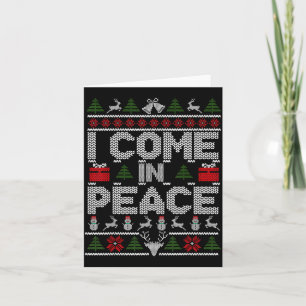 I Come In Peace Couple Matching Ugly Christmas Swe Card