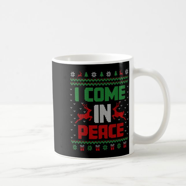 I Come In Peace Couple Matching Ugly Christmas Swe Coffee Mug (Right)