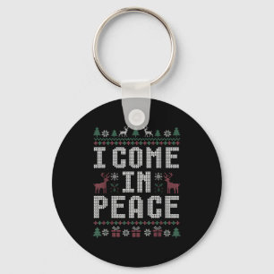 I Come In Peace Couple Matching Ugly Christmas Swe Key Ring