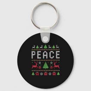 I Come In Peace Couple Matching Ugly Christmas Swe Key Ring