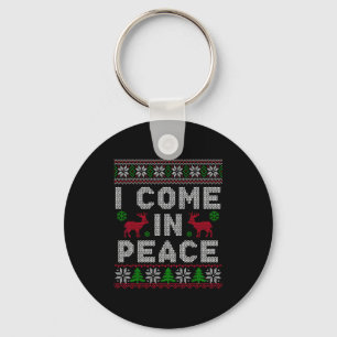 I Come In Peace Couple Matching Ugly Christmas Swe Key Ring