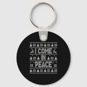 I Come In Peace Couple Matching Ugly Christmas Swe Key Ring