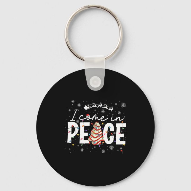 I Come In Peace Couple Matching Ugly Christmas Swe Key Ring (Front)