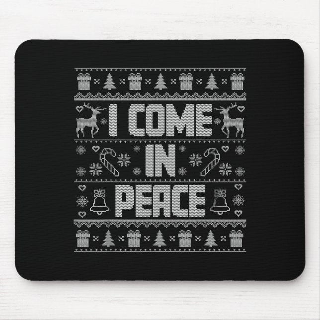 I Come In Peace Couple Matching Ugly Christmas Swe Mouse Mat (Front)