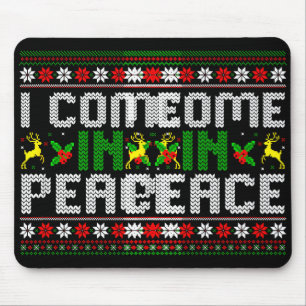 I Come In Peace Couple Matching Ugly Christmas Swe Mouse Mat