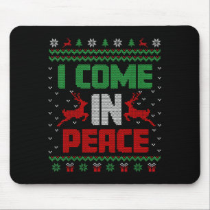 I Come In Peace Couple Matching Ugly Christmas Swe Mouse Mat