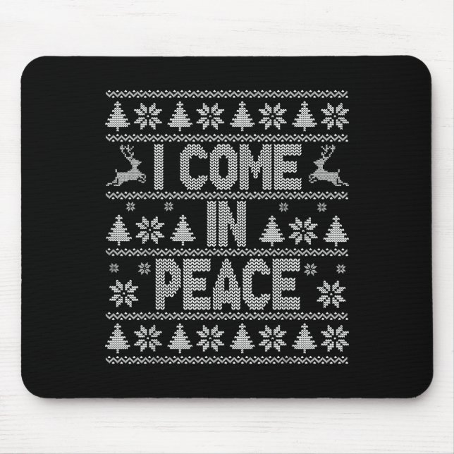 I Come In Peace Couple Matching Ugly Christmas Swe Mouse Mat (Front)