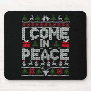 I Come In Peace Couple Matching Ugly Christmas Swe Mouse Mat
