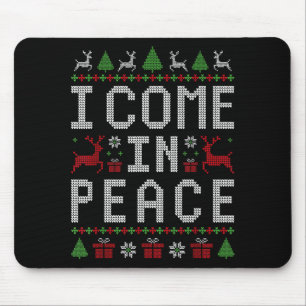 I Come In Peace Couple Matching Ugly Christmas Swe Mouse Mat