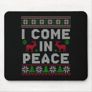 I Come In Peace Couple Matching Ugly Christmas Swe Mouse Mat
