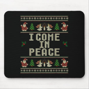 I Come In Peace Couple Matching Ugly Christmas Swe Mouse Mat