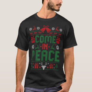 I Come In Peace Couple Matching Ugly Christmas Swe T-Shirt