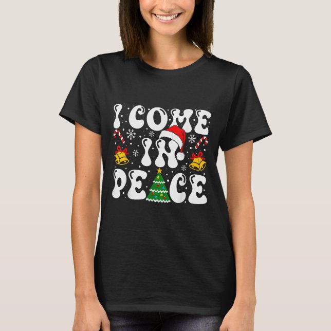 I Come In Peace Funny Couple Ugly Christmas Shirt  (Front)