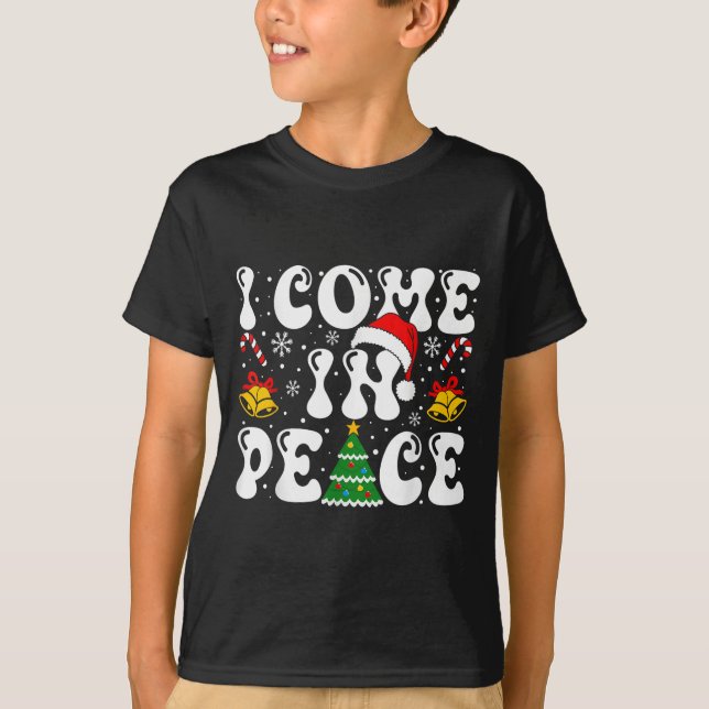 I Come In Peace Funny Couple Ugly Christmas Shirt  (Front)