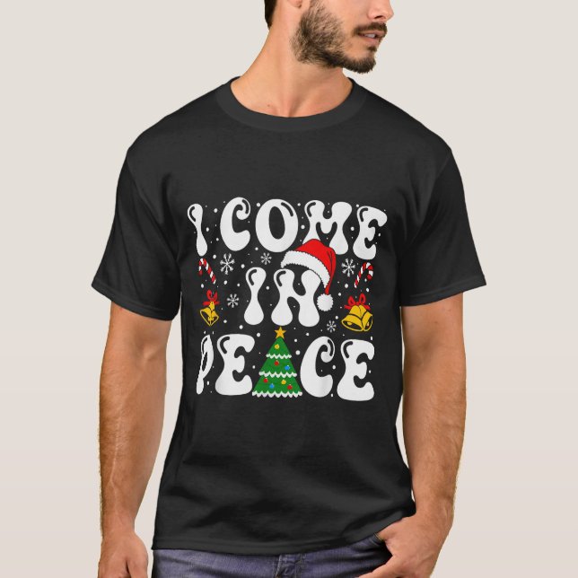 I Come In Peace Funny Couple Ugly Christmas Shirt  (Front)