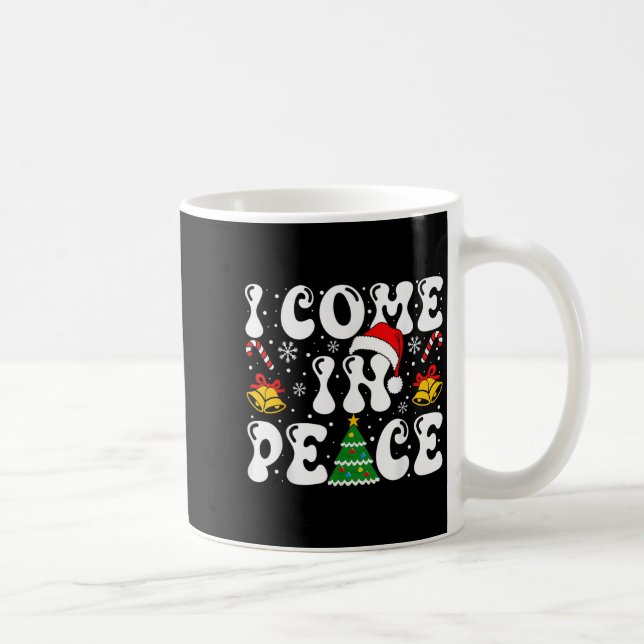 I Come In Peace Funny Couple Ugly Christmas Shirt  Coffee Mug (Right)