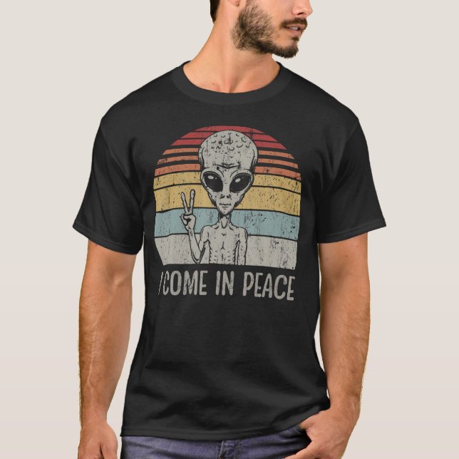 I Come In Peace Funny Ufo Costume Kids Adults Funn T-Shirt (Front)